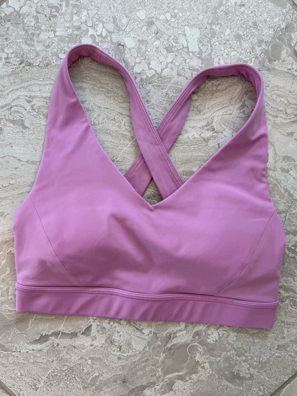 Lululemon Cross-Back Bra in Lilac, Size 4